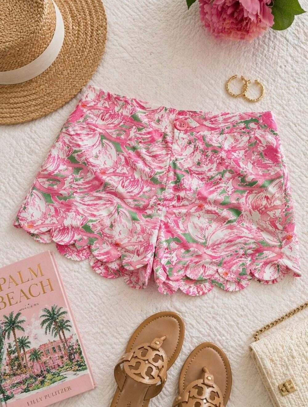 Lilly Pulitzer The Buttercup Short Scalloped Hem Flamingo Print Size 4